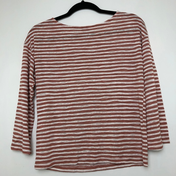 Lucky Brand White/Clay Striped Knit Top - Picture 3 of 5